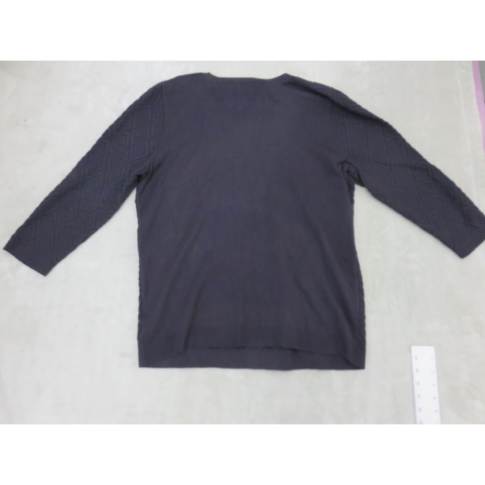 Jaclyn Smith Collection Black Diamond Textured Knit Sweater XXL 3/4 Sleeve NEW - Picture 10 of 12